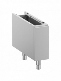 Closed base on removable feet in stainless steel