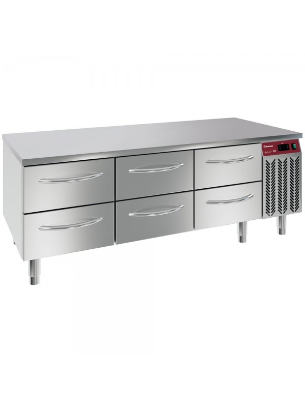 Refrigerated base, 6x1/2  drawers GN1/1- h 100 mm