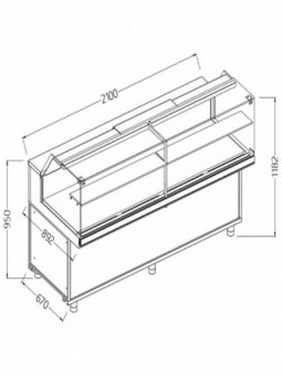 Neutrale vitrine voor snacks_lage ruiten