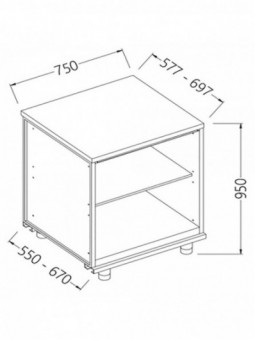 Neutral rear cabinet