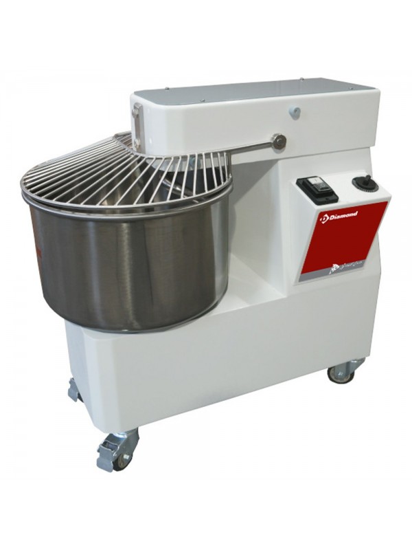Spiral kneader 22 Liters, timer, on wheels