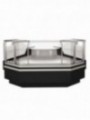 Open corner 90°, ventilated, 3 sides - BLACK