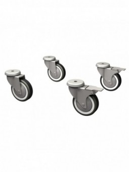 Kit 4 "galvanized" swivel castors, 2 with brakes