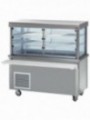 Display element  and  refrigerated basin on open cupboard