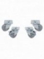 Kit 4 Roues inox pour tables, pivotantes, 2x avec freins