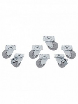 Kit 7 SST castors for tables, swiveling, 2 with brakes