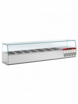 Gekoelde structuur GN 6x1/4, 1x1/9,  met rechte ruit