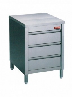 Working table on cupboard with 3 drawers