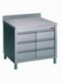 Table sur armoire avec 6 tiroirs