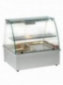 Hot display case, bain-marie 2x GN 1/1, panoramic