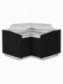 Closed corner 90°, ventilated, low glass - BLACK