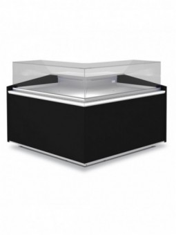 Open corner 90°, ventilated, low glass - BLACK