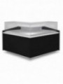 Open corner 90°, ventilated, low glass - BLACK