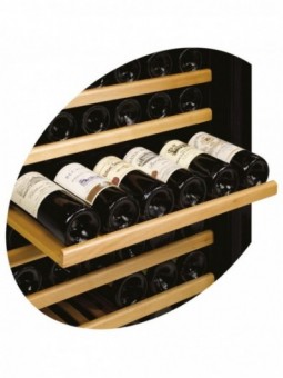 Wijnkast vitrine, geventileerd, 160 Lt., 2 T°, BLACK