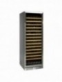 Glazed wine cellar, ventilated, stainless steel carriage, 375 Lt., BLACK